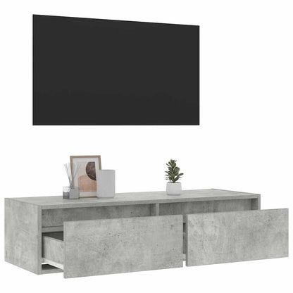 Tv-meubel met LED-verlichting 100X35,5x25 cm betongrijs