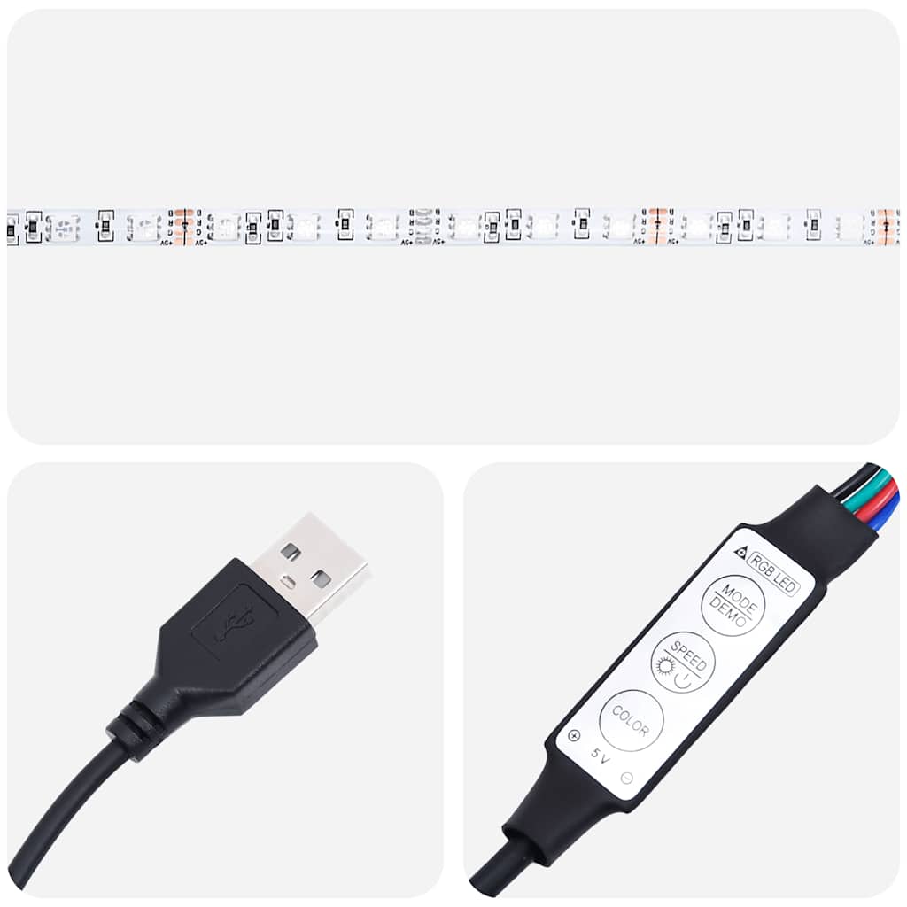 Tv-meubel met LED-verlichting 100X35,5x25 cm grijs sonoma eiken