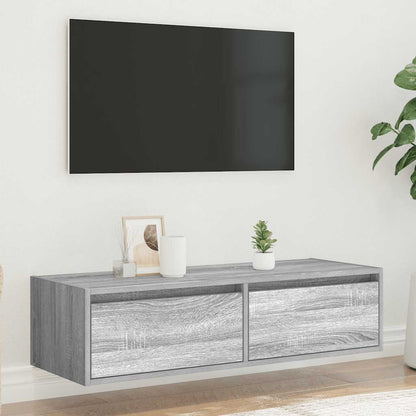 Tv-meubel met LED-verlichting 100X35,5x25 cm grijs sonoma eiken