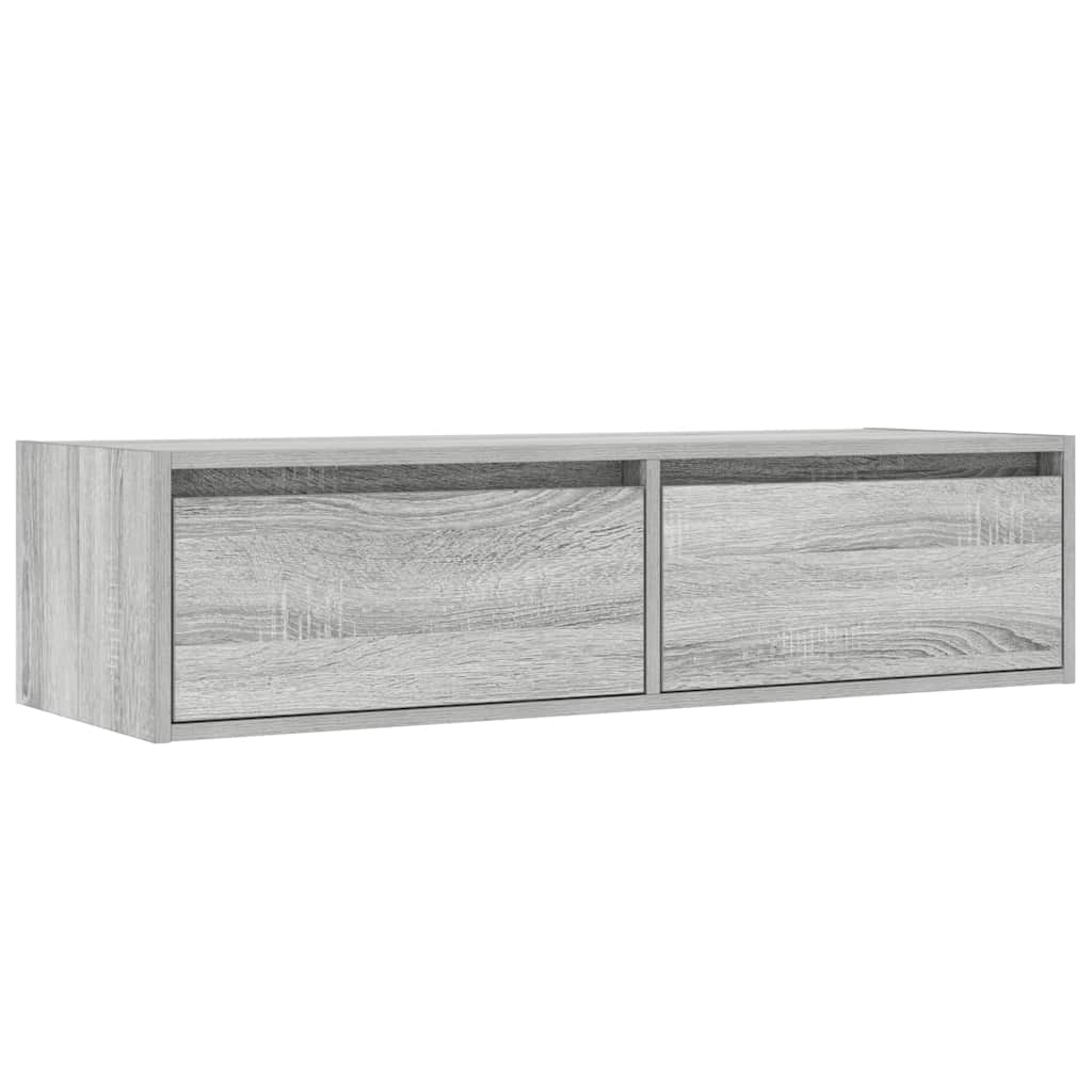 Tv-meubel met LED-verlichting 100X35,5x25 cm grijs sonoma eiken