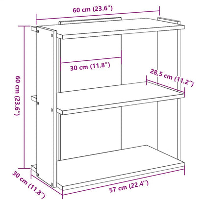 Boekenkast 3-laags 60x30x60 cm bewerkt hout wit