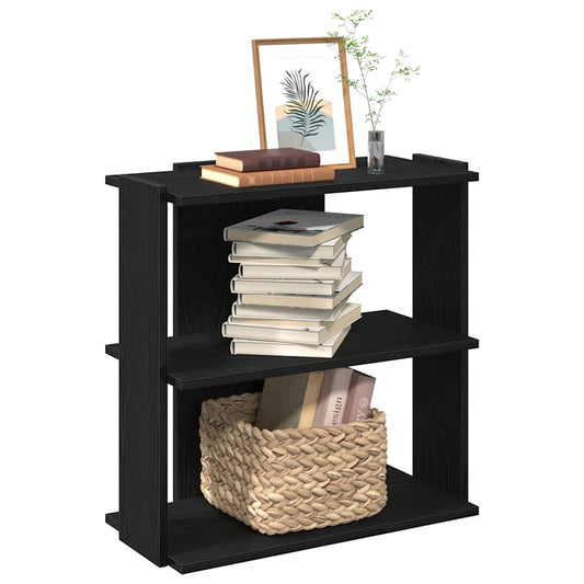Boekenkast 3-laags 60x30x60 cm bewerkt hout zwart