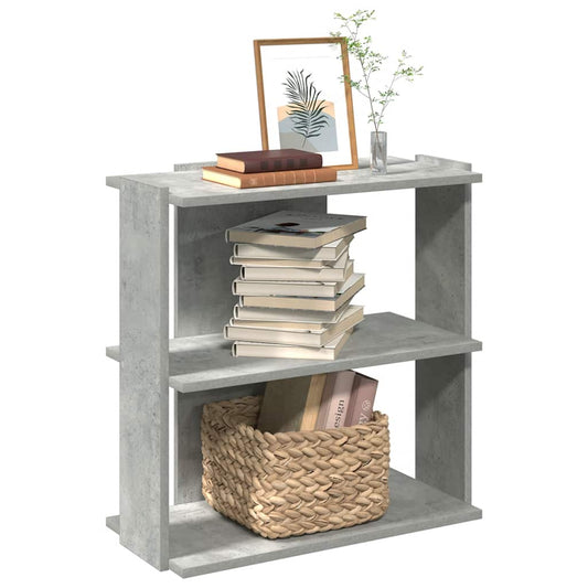 Boekenkast 3-laags 60x30x60 cm bewerkt hout betongrijs