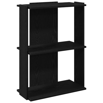 Boekenkast 3-laags 60x30x80 cm bewerkt hout zwart