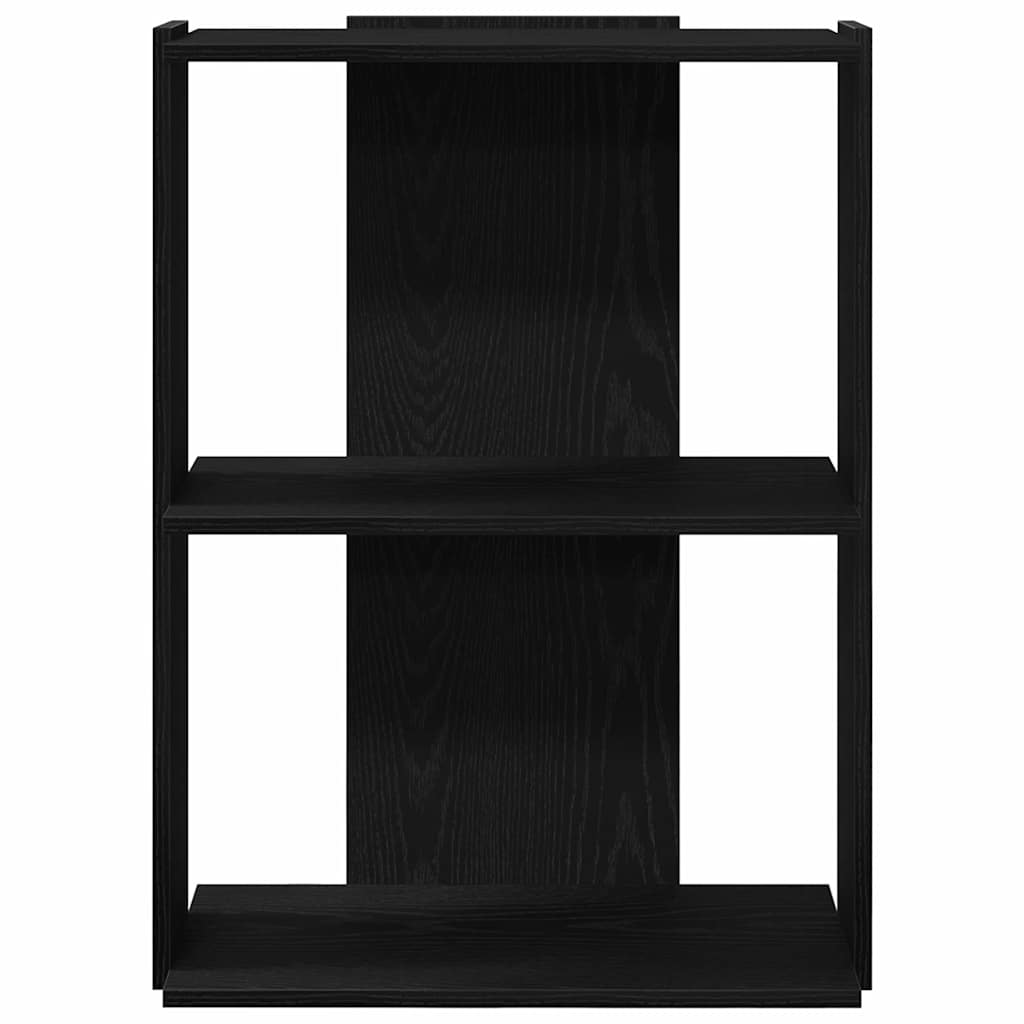 Boekenkast 3-laags 60x30x80 cm bewerkt hout zwart