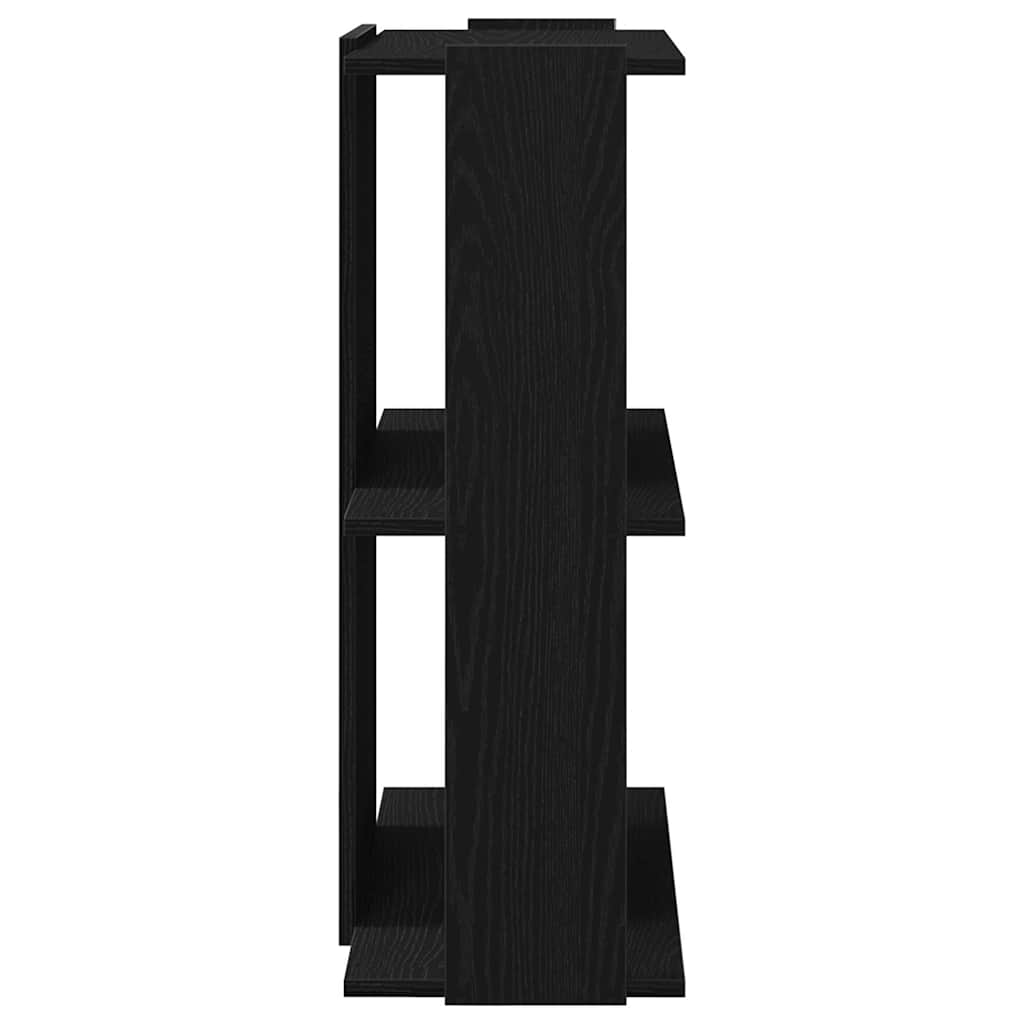 Boekenkast 3-laags 60x30x80 cm bewerkt hout zwart