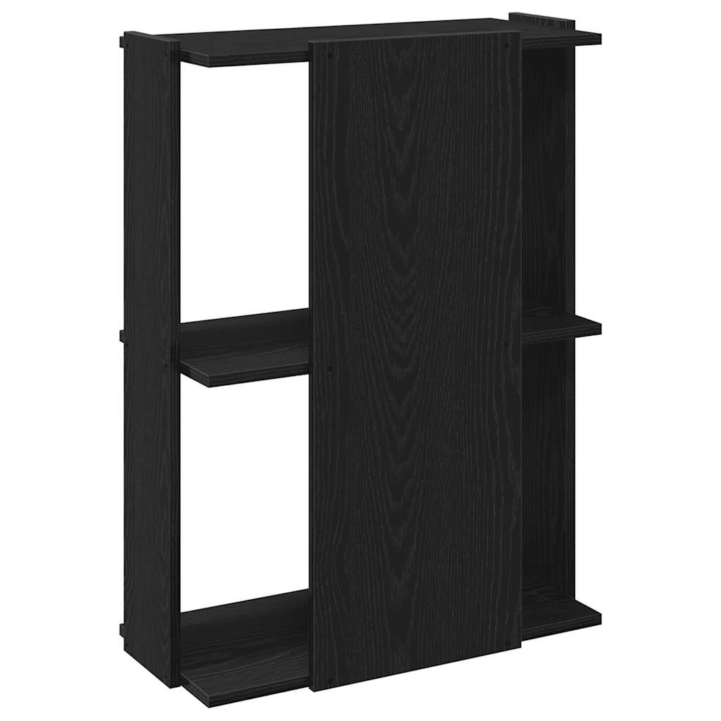 Boekenkast 3-laags 60x30x80 cm bewerkt hout zwart