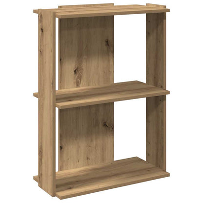 Boekenkast 3-laags 60x30x80 cm bewerkt hout artisanaal eiken