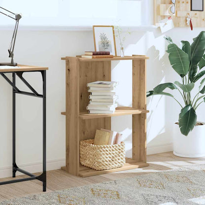Boekenkast 3-laags 60x30x80 cm bewerkt hout artisanaal eiken