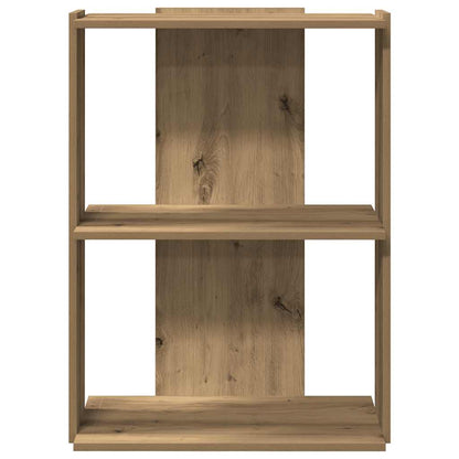 Boekenkast 3-laags 60x30x80 cm bewerkt hout artisanaal eiken