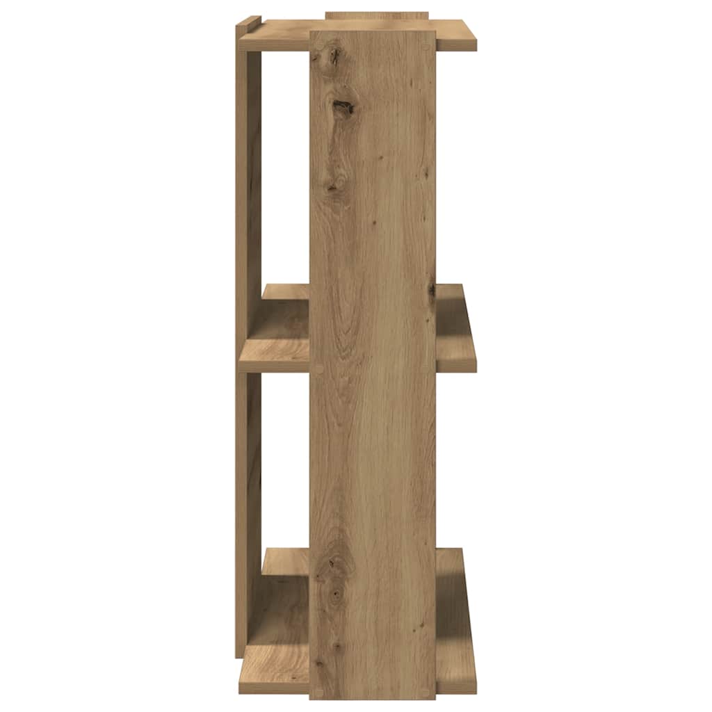 Boekenkast 3-laags 60x30x80 cm bewerkt hout artisanaal eiken