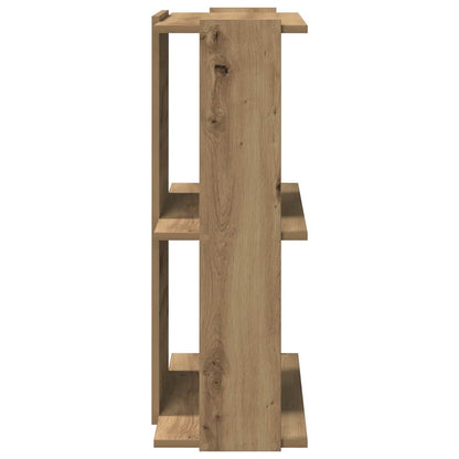 Boekenkast 3-laags 60x30x80 cm bewerkt hout artisanaal eiken