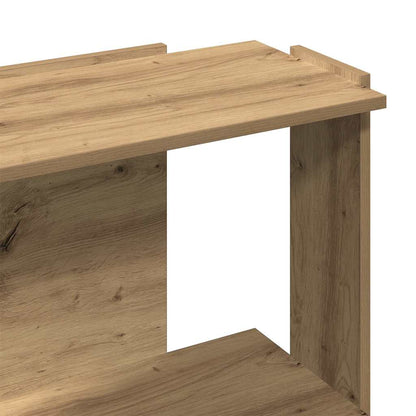 Boekenkast 3-laags 60x30x80 cm bewerkt hout artisanaal eiken