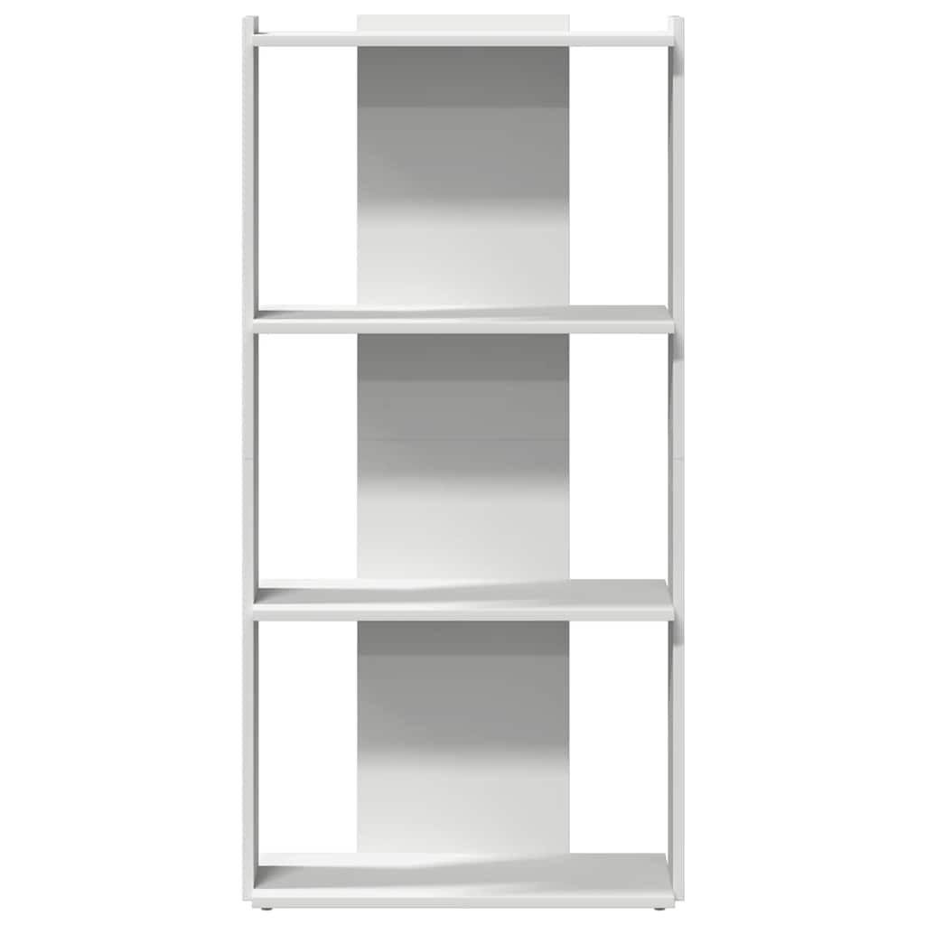 Boekenkast 3-laags 60x30x120 cm bewerkt hout wit