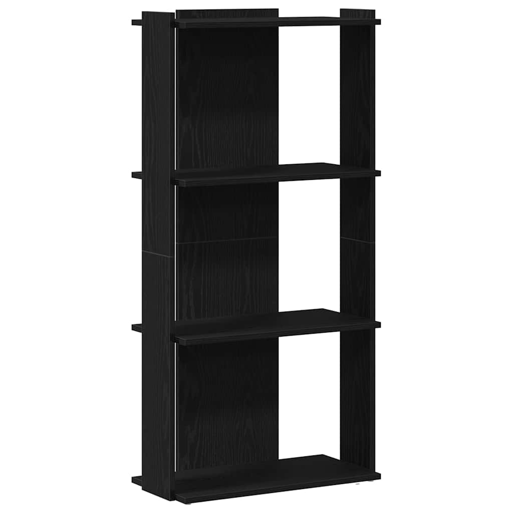 Boekenkast 3-laags 60x30x120 cm bewerkt hout zwart