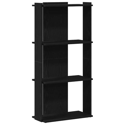 Boekenkast 3-laags 60x30x120 cm bewerkt hout zwart