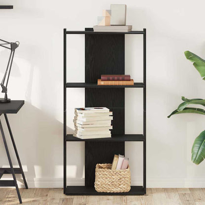 Boekenkast 3-laags 60x30x120 cm bewerkt hout zwart