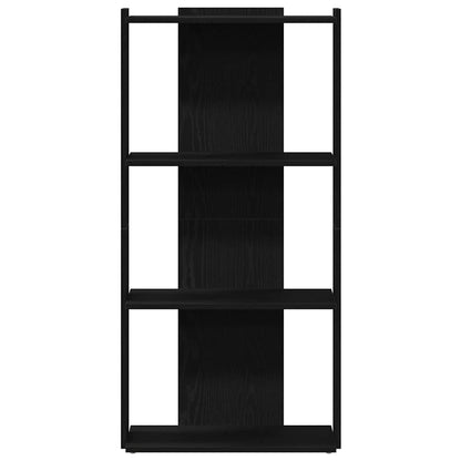 Boekenkast 3-laags 60x30x120 cm bewerkt hout zwart