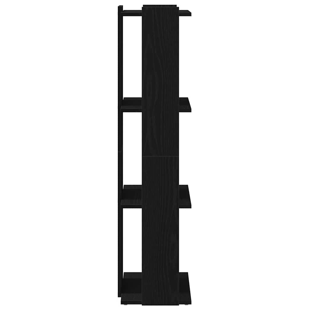 Boekenkast 3-laags 60x30x120 cm bewerkt hout zwart