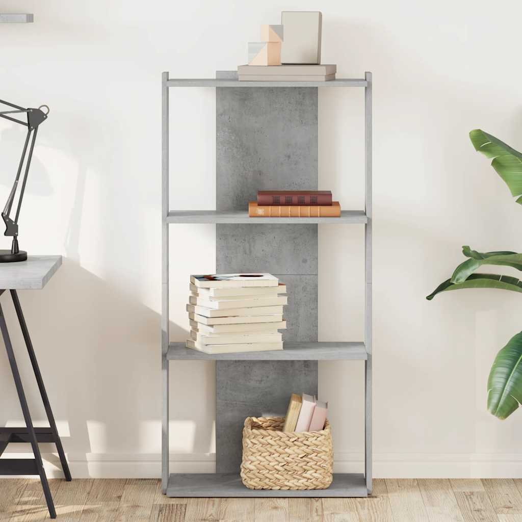 Boekenkast 3-laags 60x30x120 cm bewerkt hout betongrijs
