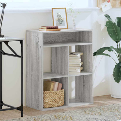 Boekenkast 66x31x80 cm bewerkt hout grijs sonoma eikenkleurig