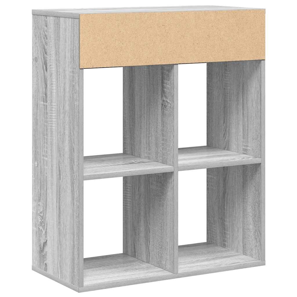 Boekenkast 66x31x80 cm bewerkt hout grijs sonoma eikenkleurig