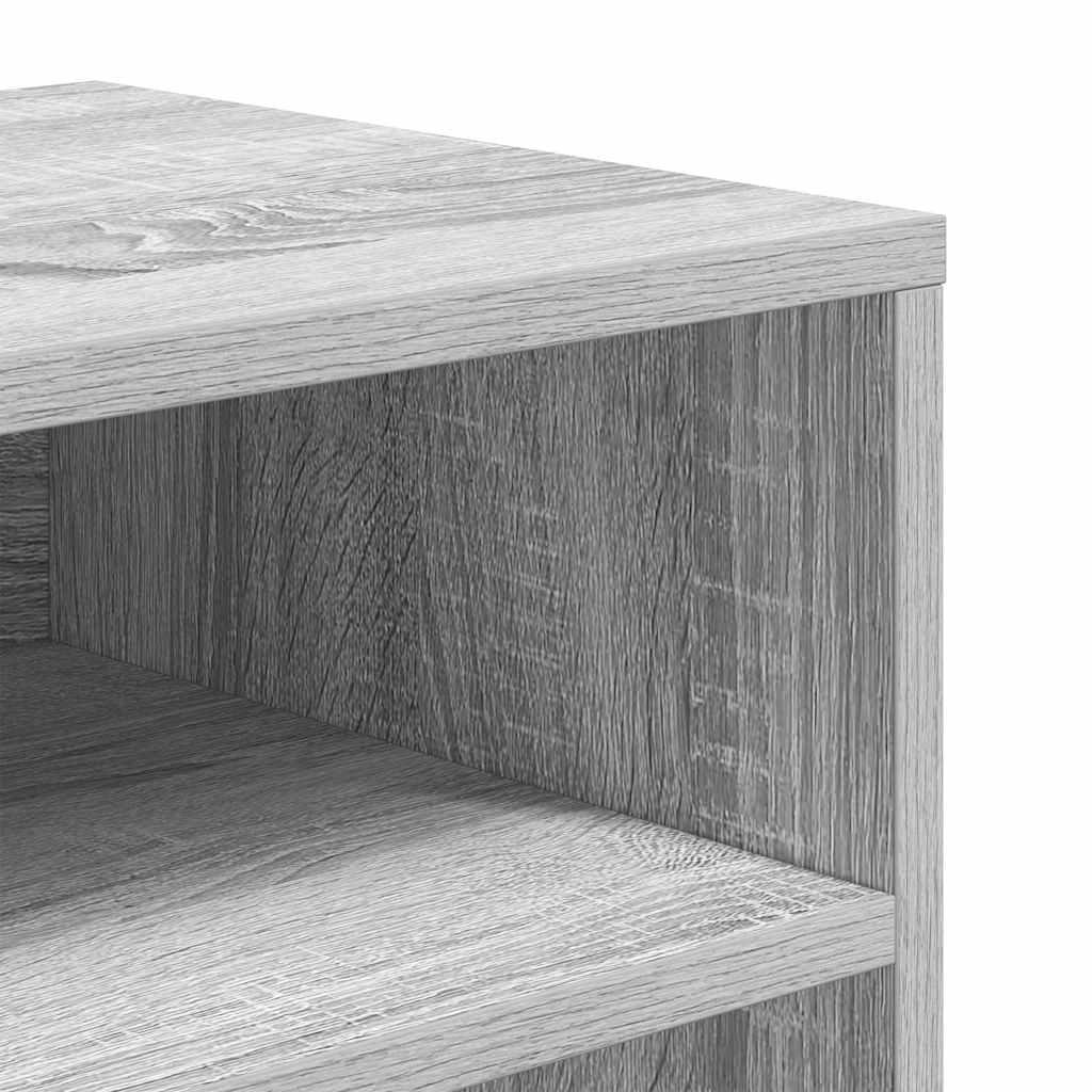Boekenkast 66x31x80 cm bewerkt hout grijs sonoma eikenkleurig