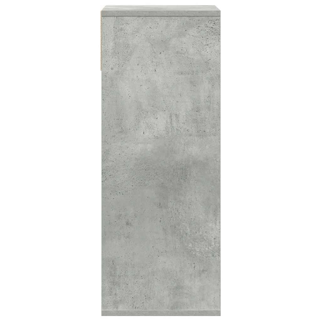 Boekenkast 34x31x80 cm bewerkt hout betongrijs