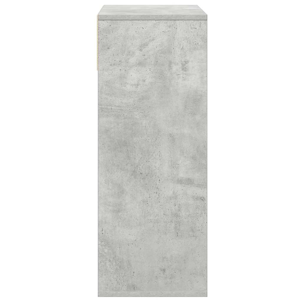 Boekenkast 66x31x80 cm bewerkt hout betongrijs