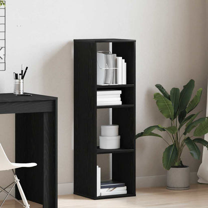 Boekenkast 34x31x112 cm bewerkt hout zwart
