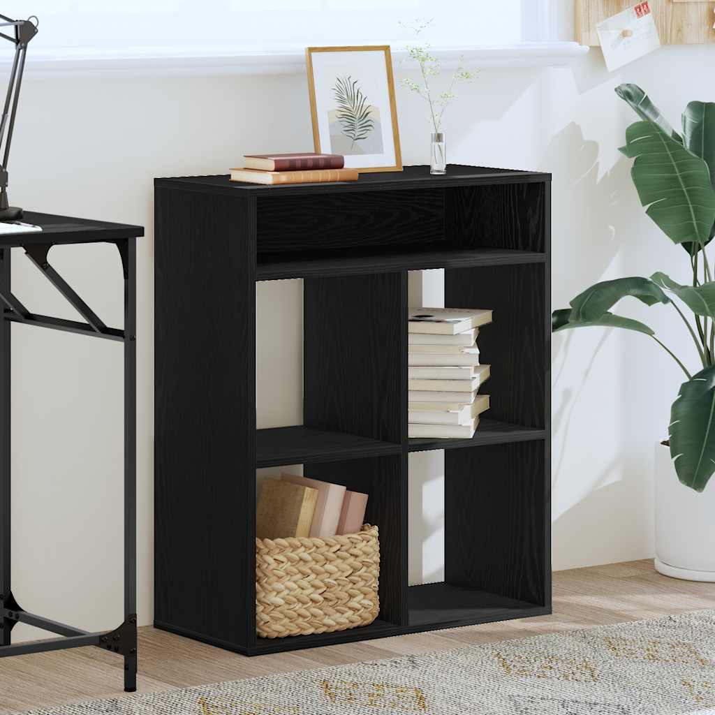 Boekenkast 66x31x80 cm bewerkt hout zwart
