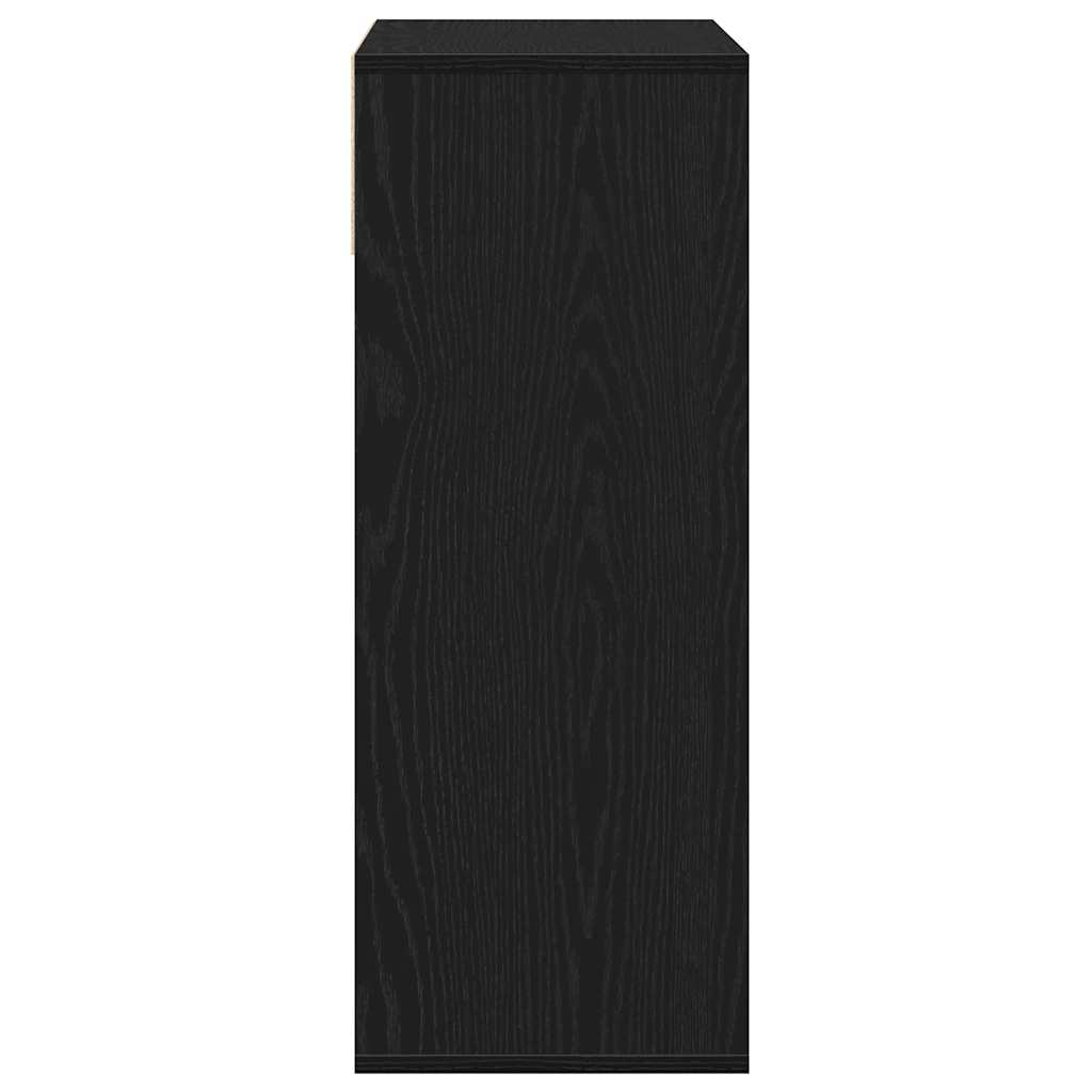 Boekenkast 66x31x80 cm bewerkt hout zwart