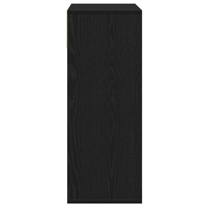 Boekenkast 66x31x80 cm bewerkt hout zwart
