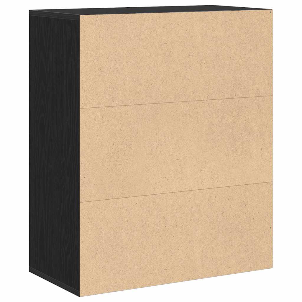 Boekenkast 60x30x71,5 cm bewerkt hout zwart