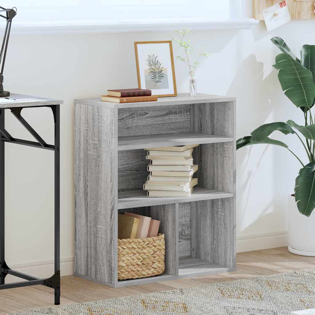 Boekenkast 60x30x71,5 cm bewerkt hout grijs sonoma eikenkleurig