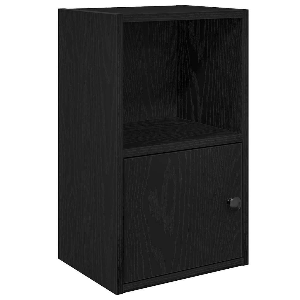 Boekenkast 31x24x52 cm bewerkt hout zwart eikenkleurig