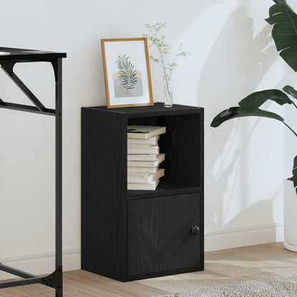 Boekenkast 31x24x52 cm bewerkt hout zwart eikenkleurig