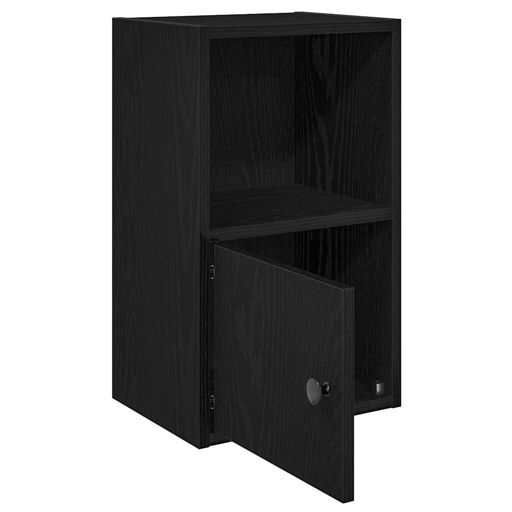 Boekenkast 31x24x52 cm bewerkt hout zwart eikenkleurig