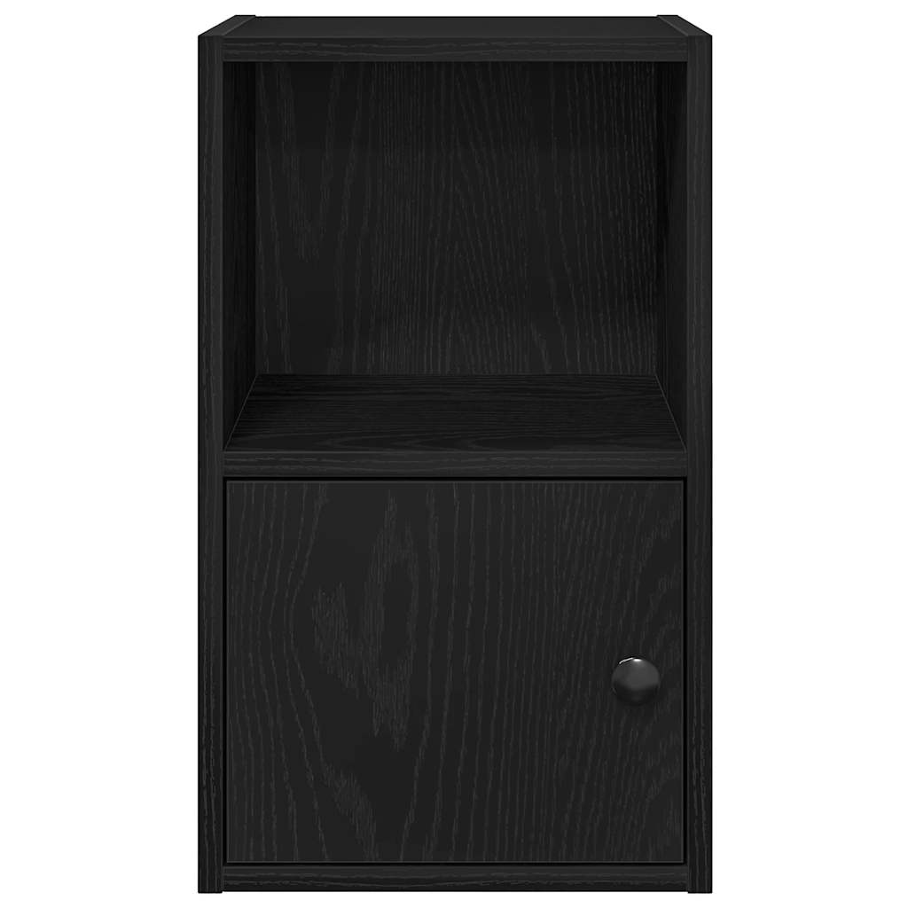 Boekenkast 31x24x52 cm bewerkt hout zwart eikenkleurig