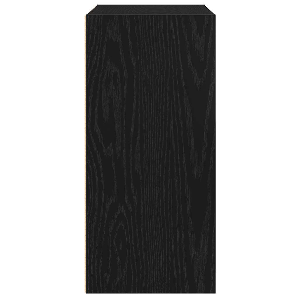 Boekenkast 31x24x52 cm bewerkt hout zwart eikenkleurig