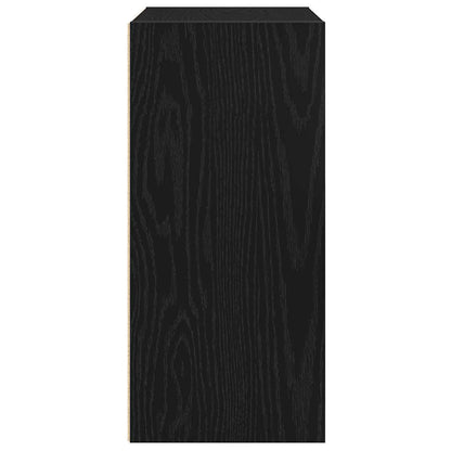 Boekenkast 31x24x52 cm bewerkt hout zwart eikenkleurig