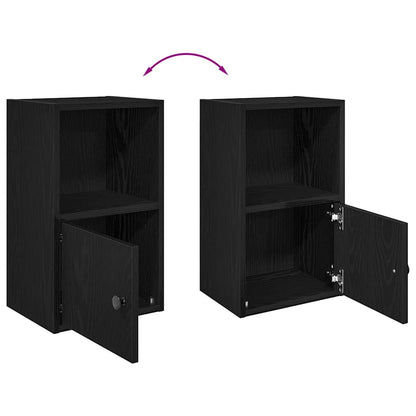 Boekenkast 31x24x52 cm bewerkt hout zwart eikenkleurig