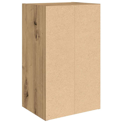 Boekenkast 31x24x52 cm bewerkt hout artisanaal eikenkleurig