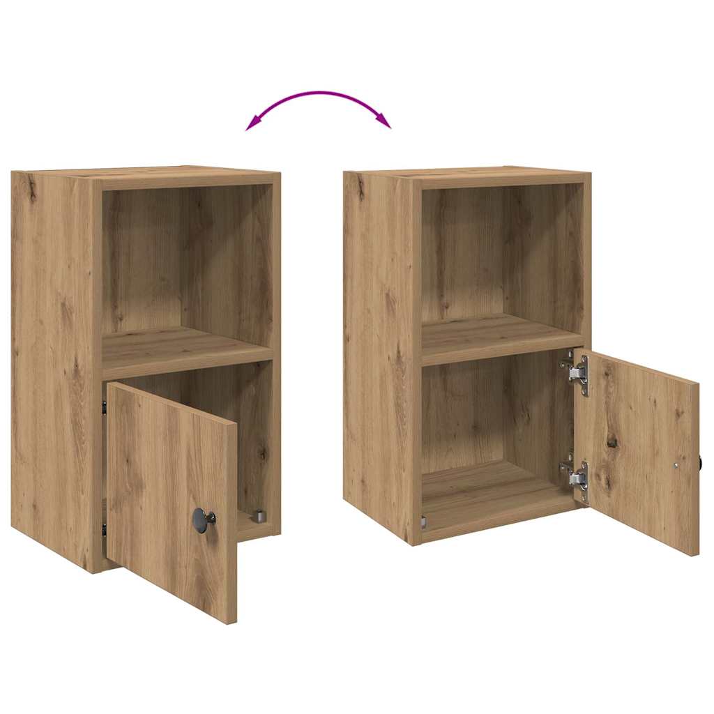 Boekenkast 31x24x52 cm bewerkt hout artisanaal eikenkleurig