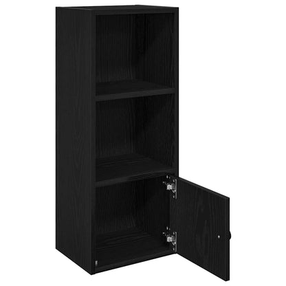 Boekenkast 31x24x77 cm bewerkt hout zwart eikenkleurig