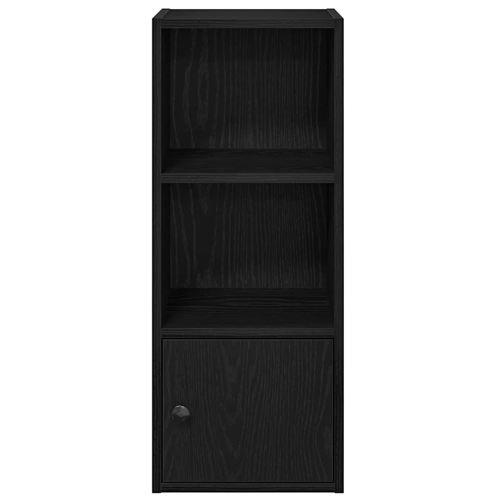Boekenkast 31x24x77 cm bewerkt hout zwart eikenkleurig