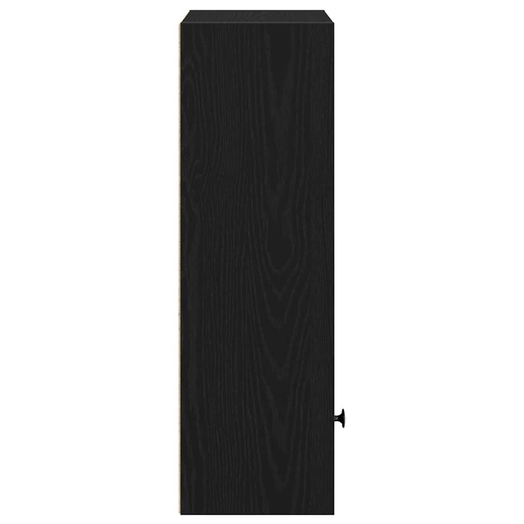 Boekenkast 31x24x77 cm bewerkt hout zwart eikenkleurig