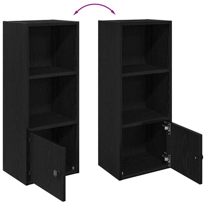 Boekenkast 31x24x77 cm bewerkt hout zwart eikenkleurig