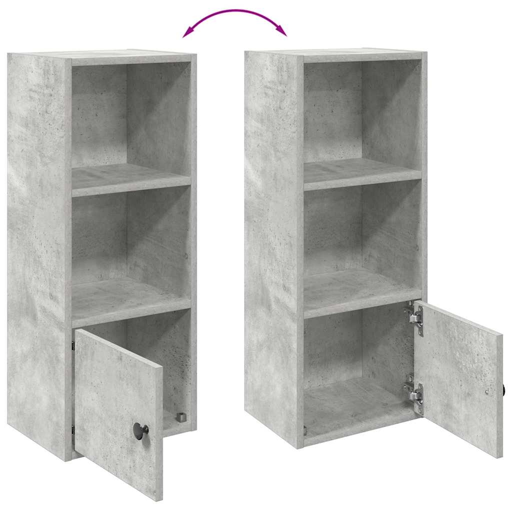 Boekenkast 31x24x77 cm bewerkt hout betongrijs