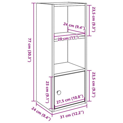 Boekenkast 31x24x77 cm bewerkt hout betongrijs